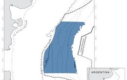 A map showing the extent of the Argentine Protected Marine Area, Blue Hole in the South Atlantic 