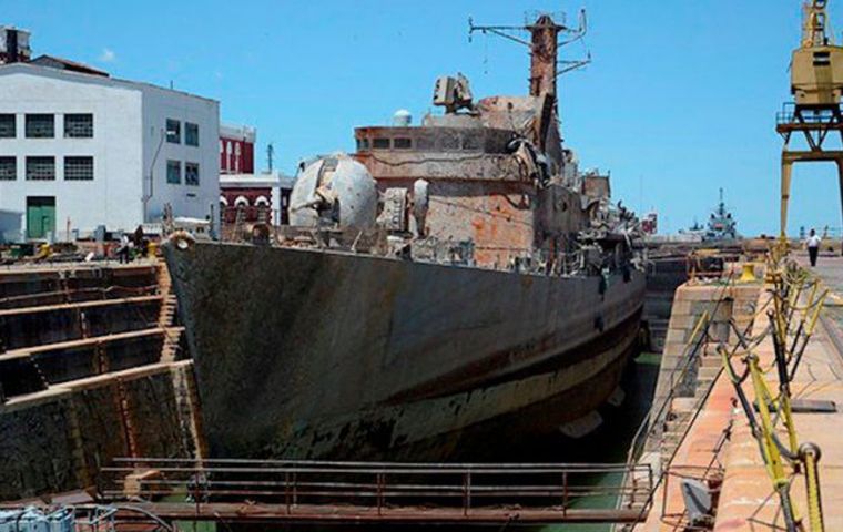 Although built in Argentina, the ARA Santísima Trinidad was a twin to Britain's Sheffield, sank in 1982