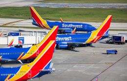 Southwest shares fell after the cancellations