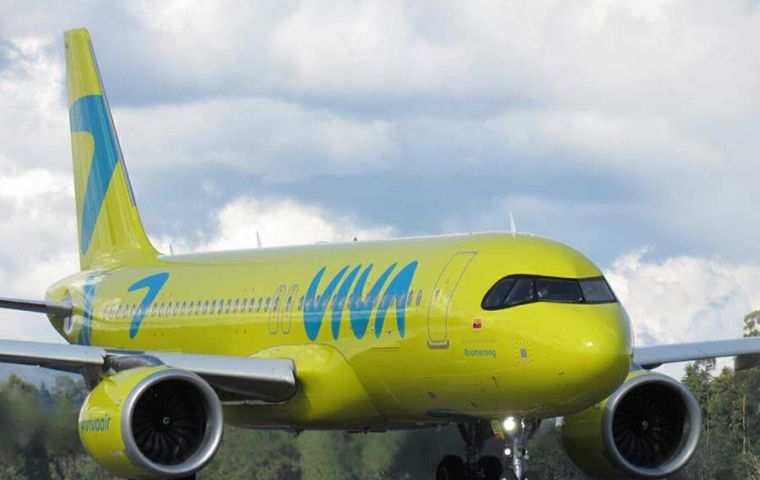 Viva plans to start flying from Colombia to Argentina by June or July, 2022.