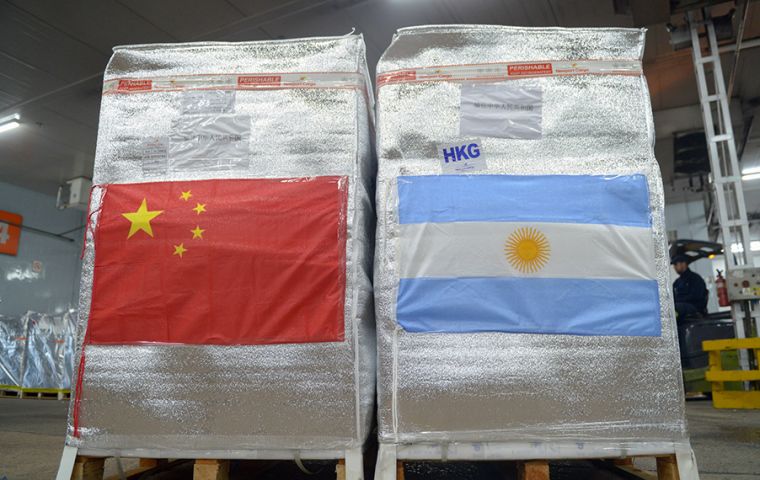 Argentine exports to China in the first seven months of 2021 reached US$ 3,35bn, mostly grains and meats, while imports totaled a US$ 3,35bn surplus for Beijing  