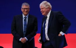 Gates and Johnson met Tuesday at London's Science Museum