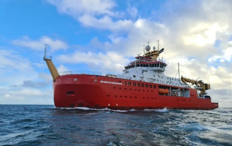 New polar ship RRS Sir David Attenborough during sea trials off the coast of Portrush, Northern Ireland (2021). Credit: British Antarctic Survey.