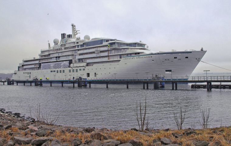 Crystal Endeavor, the cruise vessel for the Antarctica expeditions