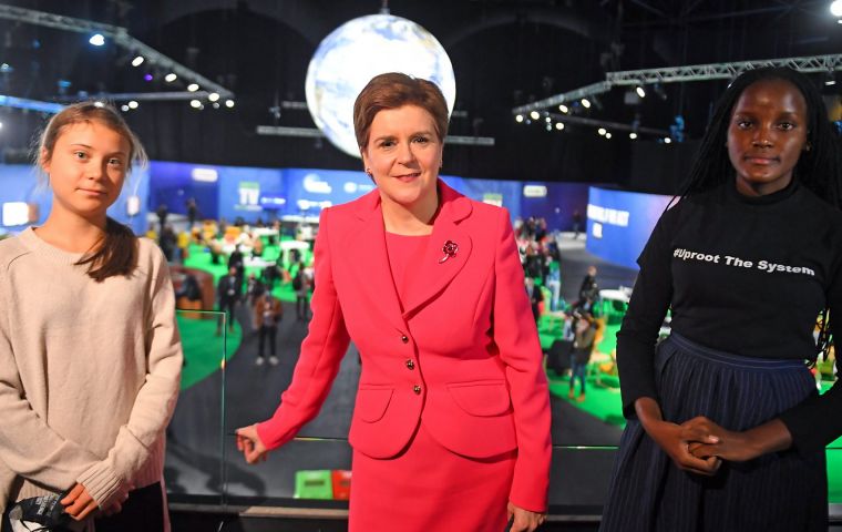 Thunberg had met with Scotland's First Minister Nicola Sturgeon, who reportedly endorsed her struggle.