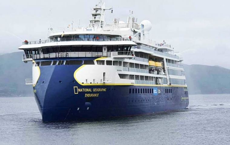 The National Geographic Endurance calling Ushuaia begins this week the official Argentine cruise season 