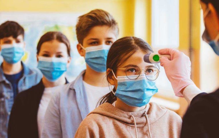 Even is vaccinated, students will need to take a test three times a week (Pic GETTY)