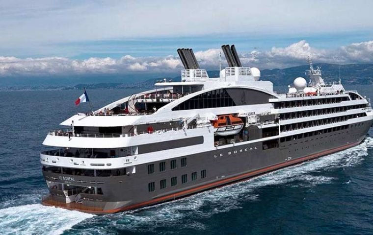 Twin vessels LÁustral and Le Boreal are already docked in Ushuaia ready for Antarctic expeditions  