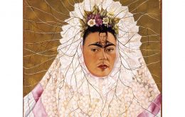 Frida had a tumultuous lover's relation with Diego Rivera, and his face in the “third eye” symbolizes how tormented the painter felt, according to art analysts.