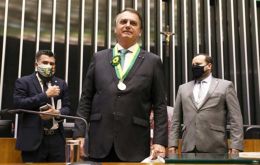 “I hope to interact more and more with all of you,” said Bolsonaro upon receiving his medal 
