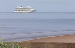 The Viking Jupiter in Punta del Este; passengers were allowed ashore    