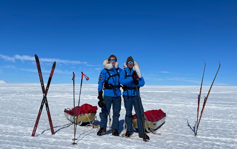 Explorers Justin Packshaw,57 and Jamie Facer Childs, 37 are on an 80-day trek across the southernmost continent as part of the Chasing the Light mission