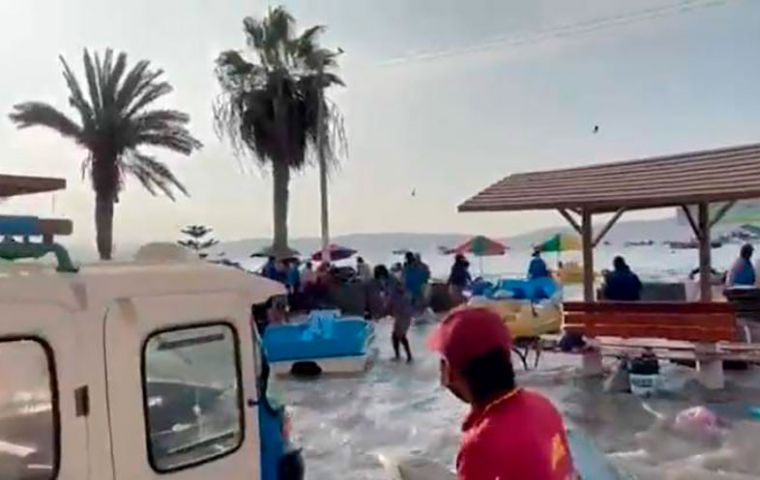 Peru's tsunami authority said there was no need to alarm the population