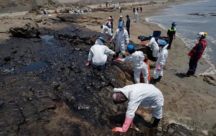 Mamani said 4,225 barrels have already been recovered from the sea and the beaches