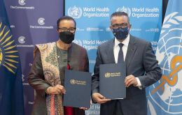 The ceremony was held at the WHO Headquarters in Geneva by the Secretary-General of the Commonwealth, Rt. Hon. Patricia Scotland QC, and the WHO Director-General, Dr Tedros.