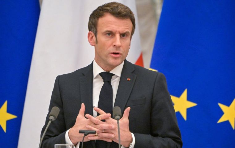 “In the history of diplomacy, there was never a crisis that has been settled by exchanges of letters which are to be made public afterwards,” Macron said to justify his trips to Moscow and Kiev.