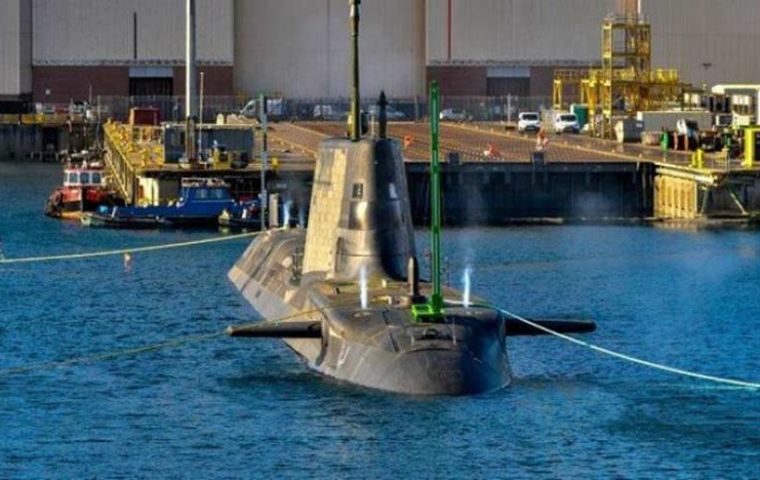 HMS Anson during the trim dive (Picture: BAE Systems)
