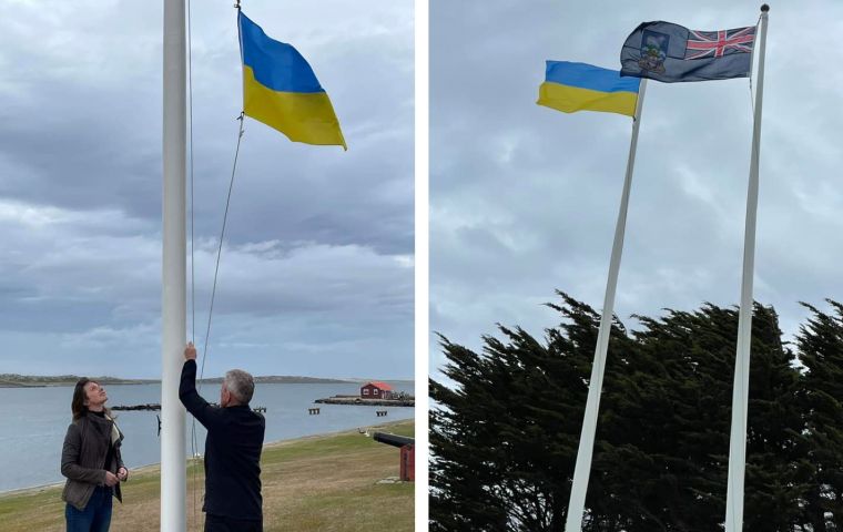 The flag of Ukraine will be lowered on Monday