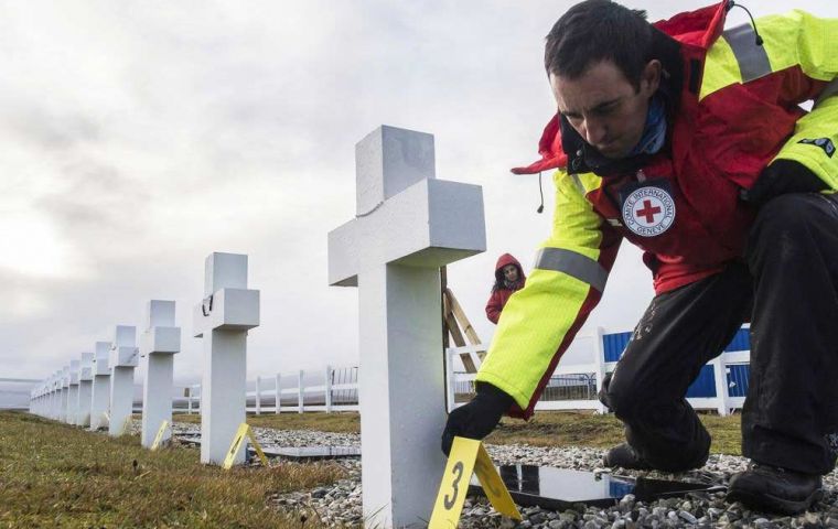 The Argentine military cemetery at Darwin were the remains of 115 combatants were identified under the Humanitarian Project Plan under Red Cross guidance  