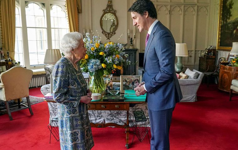 Trudeau was in London to discuss the Ukraine crisis with Johnson and Rutte, but the Queen made room for a meeting with a Prime Minister of one of her Commonwealth realms