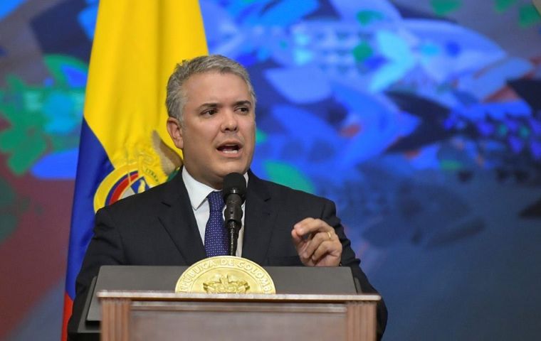 “The United States and Colombia continue to demand the establishment of democracy in Venezuela and to call Nicolás Maduro a dictator,” Duque stressed
