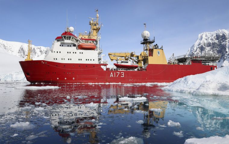 Where HMS Protector’s small hi-tech survey boat sailed was a towering wall of ice some 700 meters from the glacier’s snout – or end – just two decades ago.