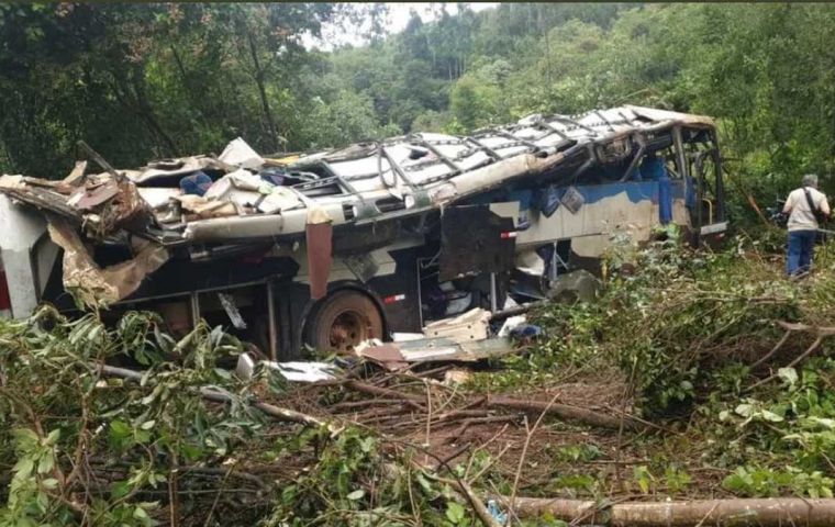 The driver lost control on a sharp bend in the road amid heavy rains