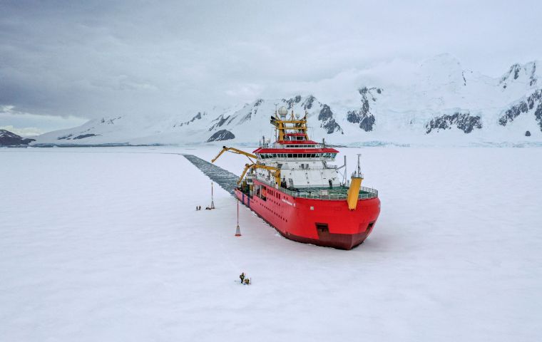 RRS Sir David Attenborough completes ice trials on its maiden voyage to Antarctica.