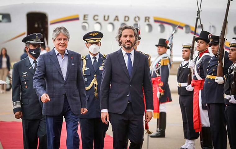 LLasso was welcomed by Foreign Minister Santiago Cafiero