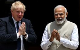 It was Johnson's first trip to India since becoming Prime Minister (Pic AFP)