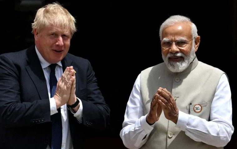 It was Johnson's first trip to India since becoming Prime Minister (Pic AFP)