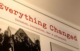 FIMA donated the A3-format prints to the museum, and the resulting exhibition, titled “Everything Changed”, first opened in Stanley in February. 