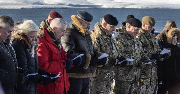 House of Commons Speaker and Minister Milling at Goose Green Liberation ceremony - Vimarsana News