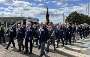 Veterans marching into position for the commemoration service (Pic Peter Pepper)