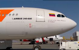 Conviasa's Airbus flew back to Caracas straight from Bolivia