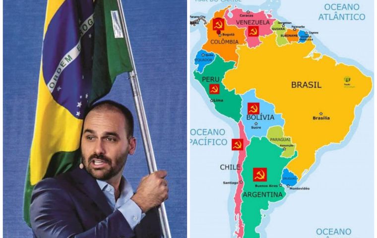 Fanatically anti Communist as his father, Eduardo Bolsonaro warns that the “responsibility of the Brazilian voter has become ever more challenging”