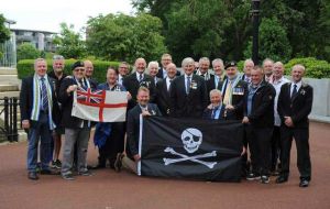 Falklands' veterans from HMS Spartan gather at Sunderland's War Memorial to honor their fallen colleagues