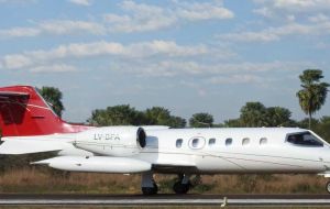  The LearJet 35A, LV-BPA blow up during the take-off