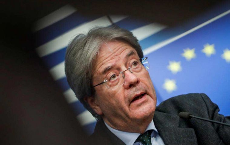 Economics Commissioner Paolo Gentiloni warned “we're heading into rough waters,” at “very limited, reduced and slower economic growth”