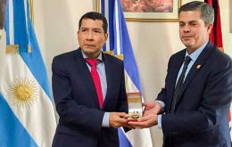Provincial Secretary Andre Dachary awarded medallions to Chilean ambassador Barbara Figueroa, and Nicaragua representative, Carlos Antonio Midence