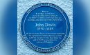 The Blue Plaque honoring Captain John Davis who made the first recorded sighting of the Falklands on 14th August 1592.