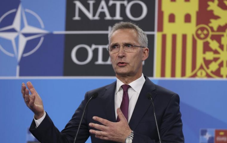 NATO's chief Stoltenberg said Russia has intensified activities in the resource-rich area, “reopening Soviet-era bases” and “testing new state-of-the-art weapons”