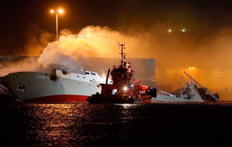 The Baffin Bay sunk in December 2020 in Vigo where it was undergoing maintenance work. The trawler had been fishing in Falklands waters since 1995