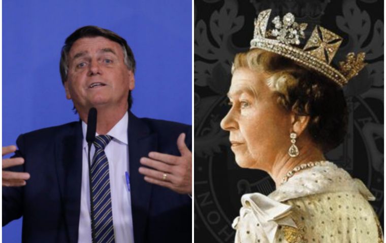 Bolsonaro has not made a personal statement over the monarch's death
