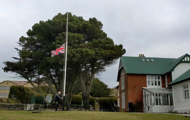 All flags, including the Union flag, should continue to be flown at half-mast until 8am on Tuesday 20 September, when the period of national mourning ends