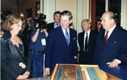 Then Prince Charles with president Julio Sanguinetti during his full agenda in Uruguay