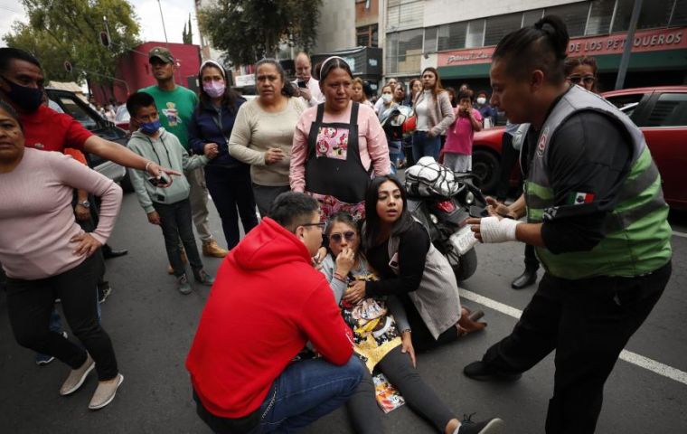 People in Mexico City had just participated in a drill marking the anniversary of the 1985 tremor that left thousands dead and “no damages” were reported in the capital 