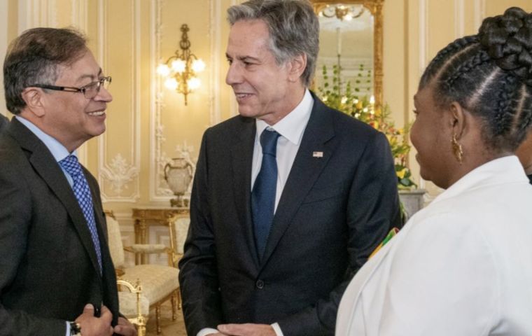 In Colombia Blinken will meet President Gustavo Petro, Vice President Francia Márquez, and Foreign Minister Álvaro Leyva