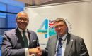 Foreign Secretary James Cleverly with MLA Mark Pollard at the reception 