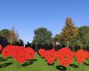 The silhouettes are framed by poppy wreaths marking the installation’s purpose – recognition and remembrance.